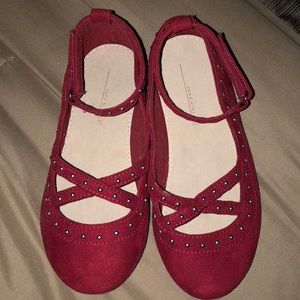 Red Zara ballet flats